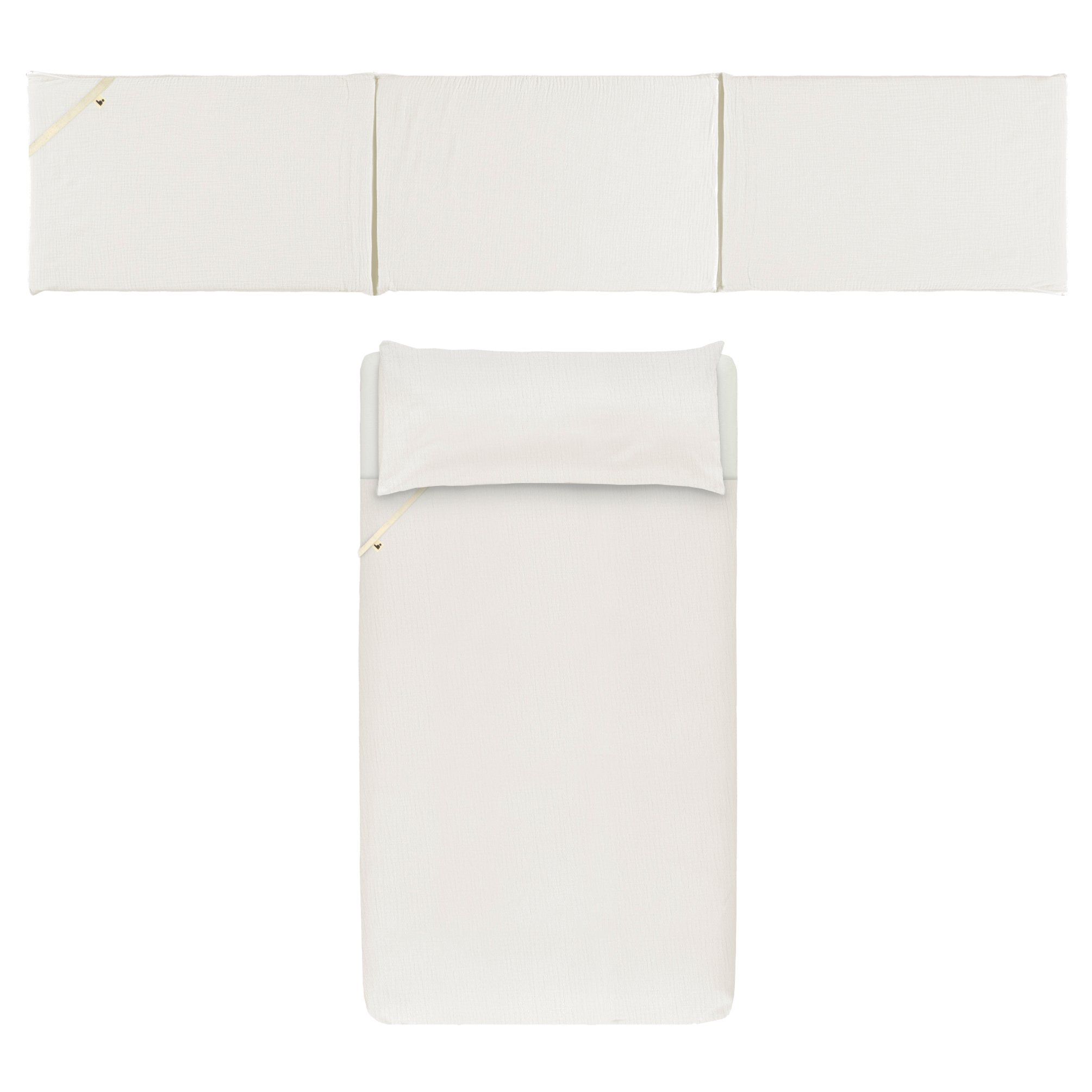Funda nord cuna 60+protector ecru Funda nórdica más protector para cuna de 60 plain ecru - Imagen 1