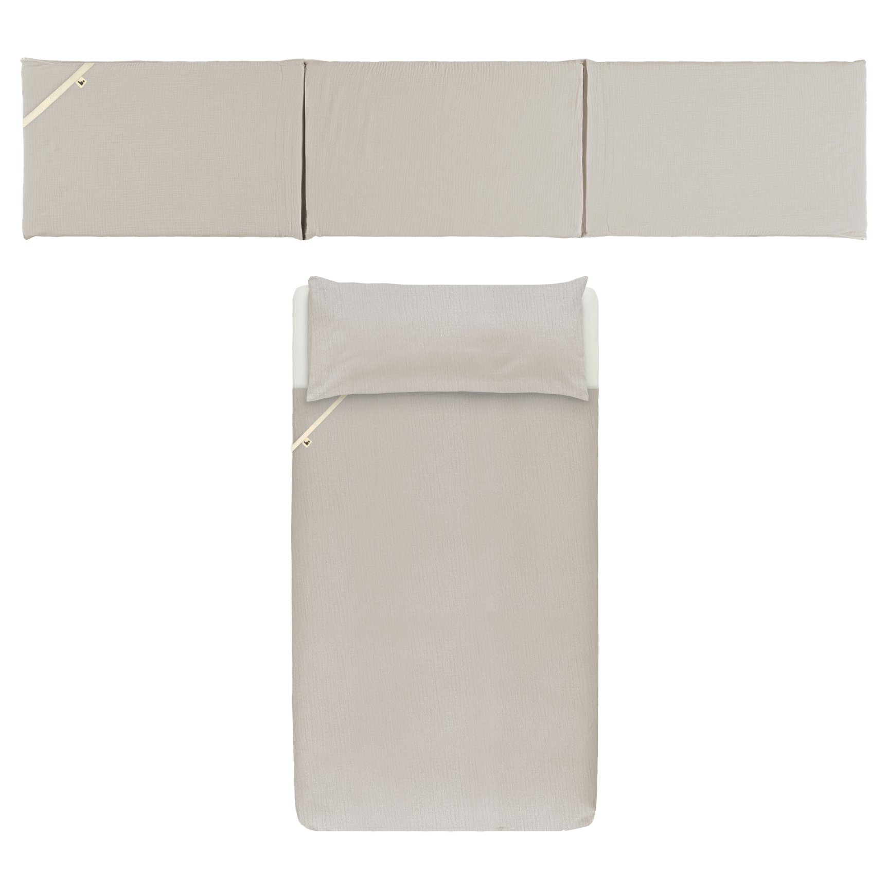 Funda nord cuna 60+protector piedra Funda nórdica más protector para cuna de 60 plain piedra - Imagen 1
