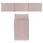 Funda nórdica más protector para cuna de 60 plain rosa vintage - Imagen 2