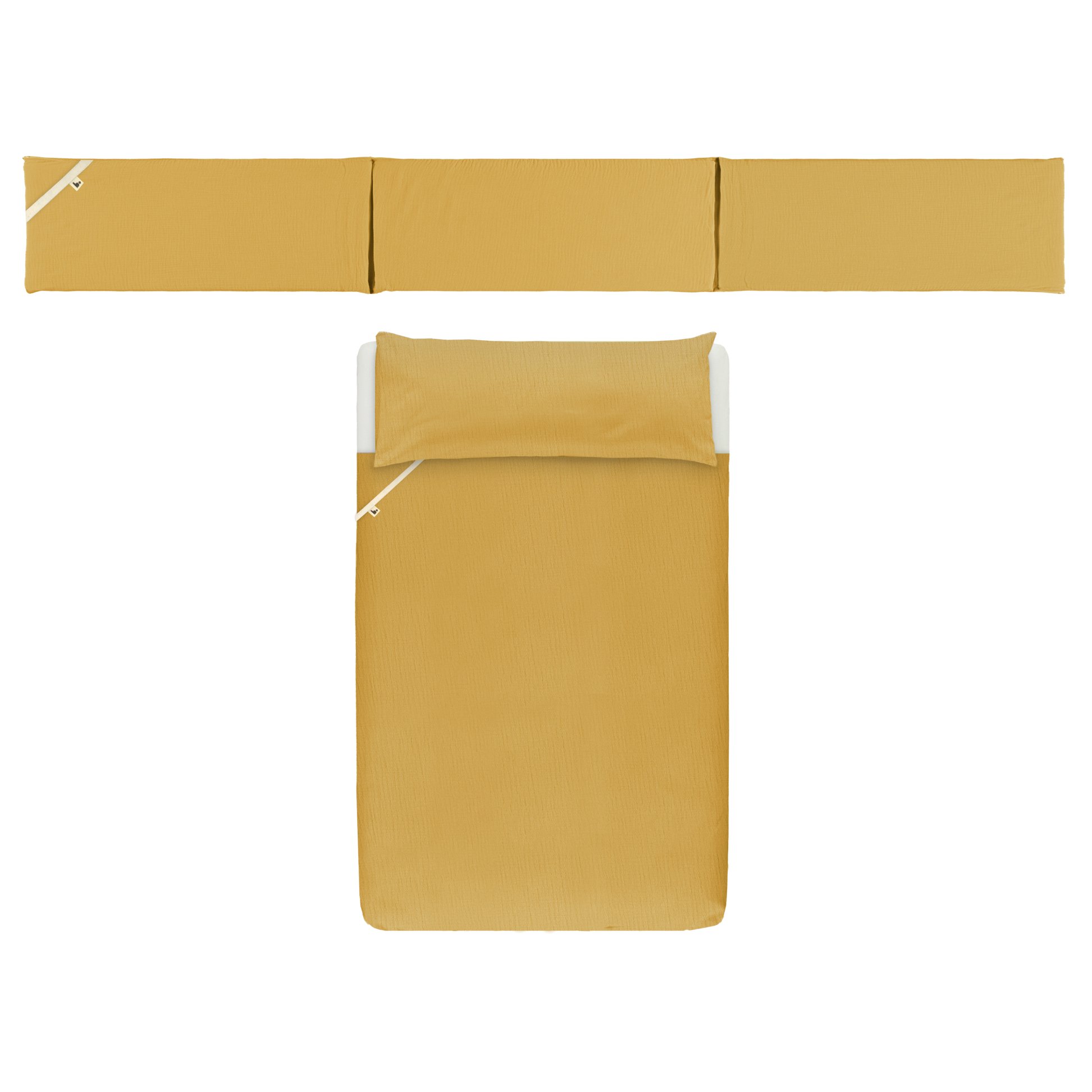 Funda nórdica minicuna+protector mostaza Funda nórdica más protector para minicuna plain mostaza - Imagen 1