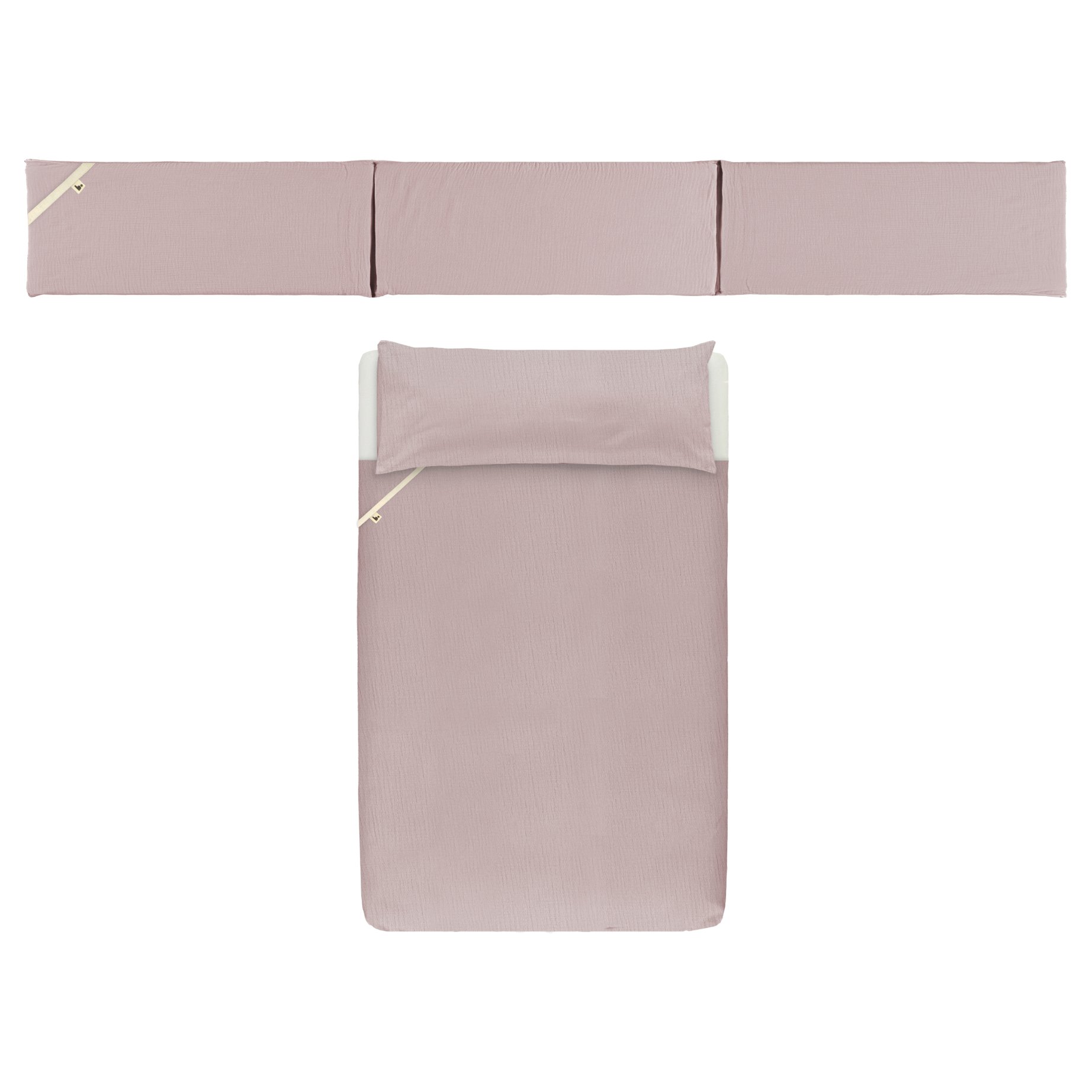Funda nórdica minicuna+protector rosa vintage Funda nórdica más protector para minicuna plain rosa vintage - Imagen 1