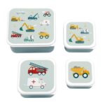 Set de 4 cajitas para alimentos Vehículos
