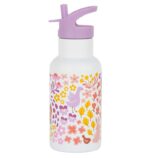 Botella de acero térmica 350ml. Flores