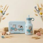 Botella infantil de metal Tiny Farm azul - Imagen 2
