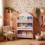 Mueble biblioteca infantil Doucer Flor rosa - Imagen 2