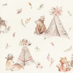 Papel pintado tribus del bosque rosa