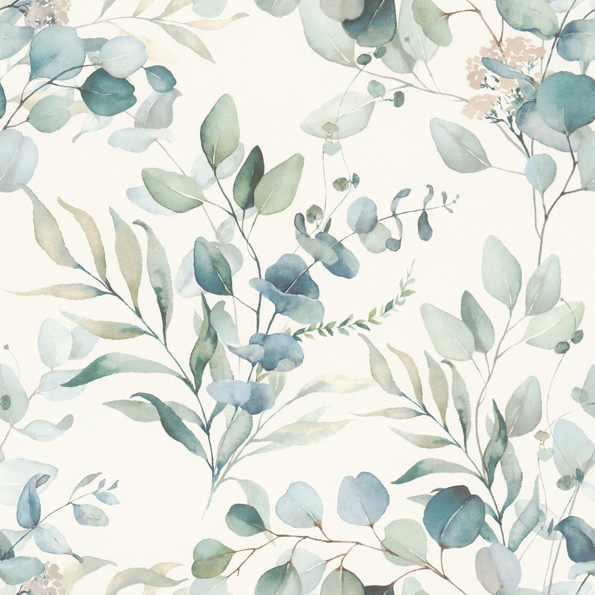 048 BAM Papel pintado hojas acuarela verde - Imagen 1