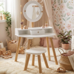 Tocador con taburete infantil bella - Imagen 4