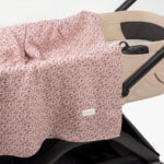 Set de Sábana bajera ajustable para capazo + muselina Cherry flores - Imagen 5