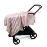 Set de Sábana bajera ajustable para capazo + muselina Cherry rayas - Imagen 2