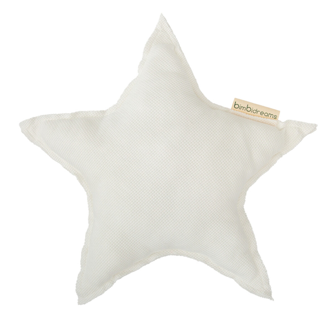 54FU00000898 Cojín decorativo 40x40 estrella waffle blanco - Imagen 1