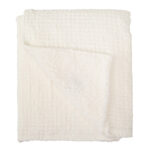 Manta Waffle con sherpa blanco