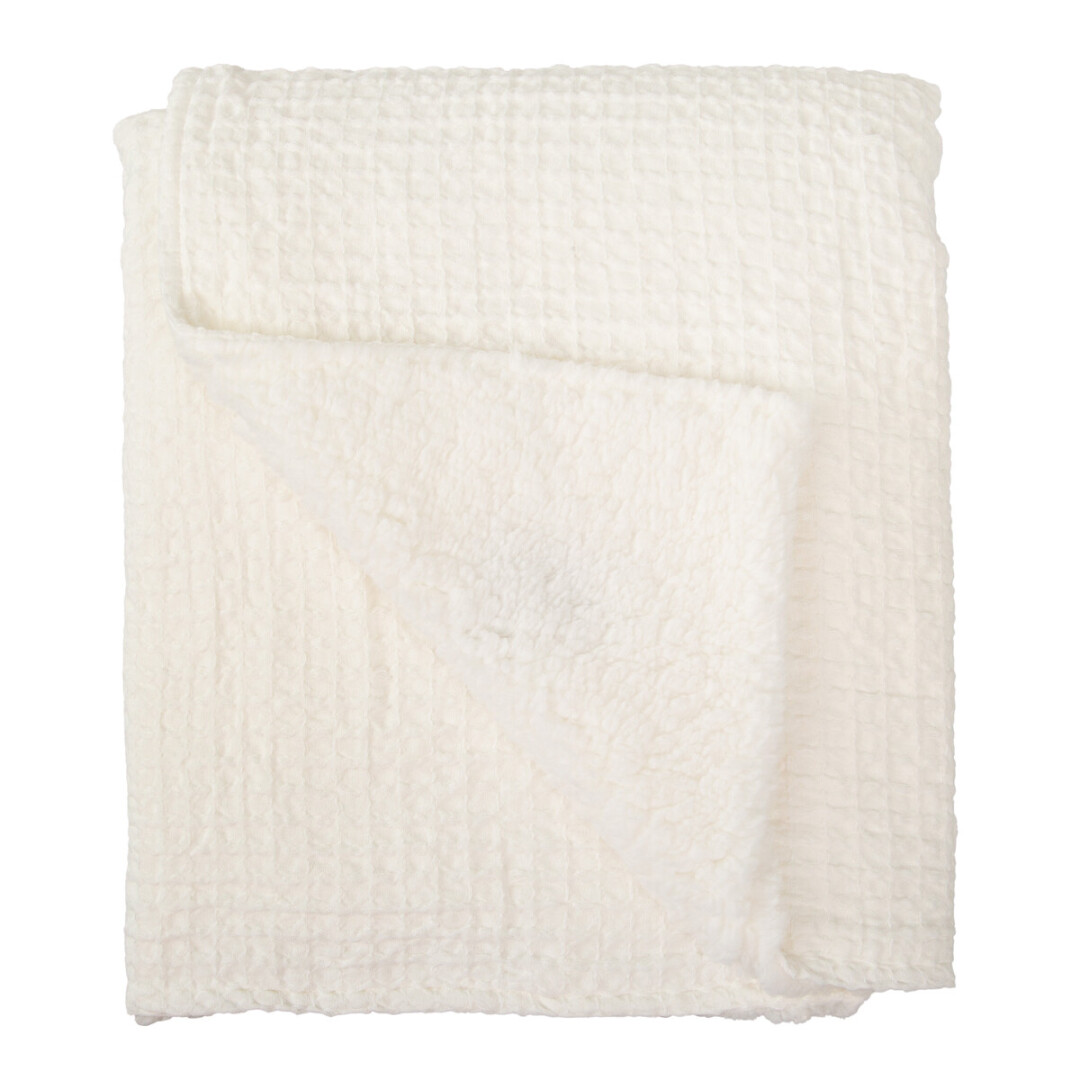 54FU00002172 Manta Waffle con sherpa blanco - Imagen 1