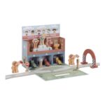 Caja de juego con pista de carreras