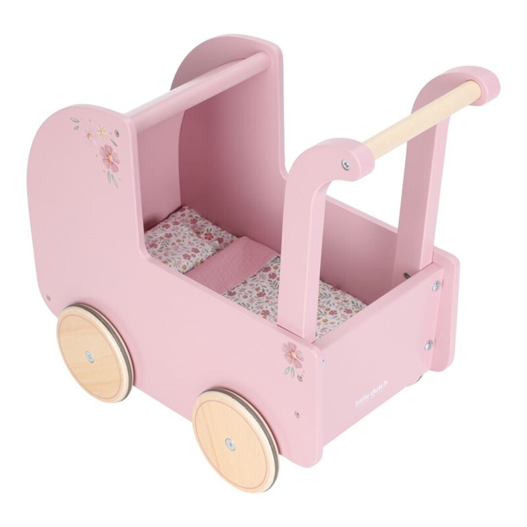 imgi_1_T8KY00019008 Carro de madera para muñecas rosa - Imagen 1