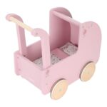 Carro de madera para muñecas rosa - Imagen 7
