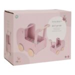 Carro de madera para muñecas rosa - Imagen 11