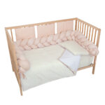 Protector de cuna trenza Basics rosa - Imagen 2