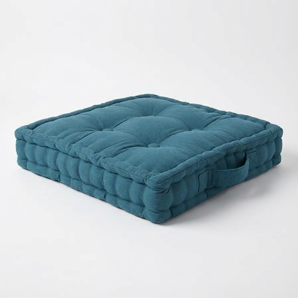 a18d7239-39e0-49e2-9bb4-f687c997ba4f Cojín de suelo infantil azul cerceta 40x40cm - Imagen 1