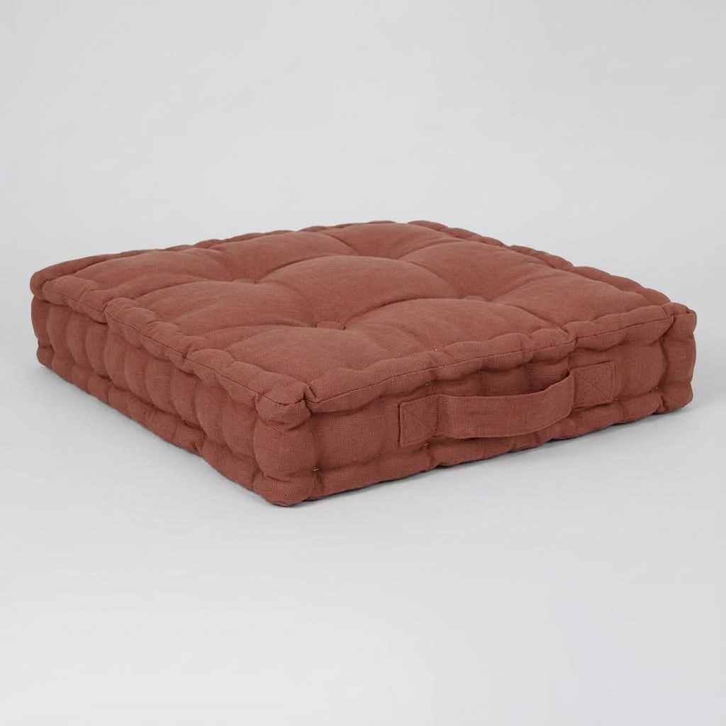 ffc565e4-6362-4e43-aa96-587aeeff6f95 Cojín de suelo infantil terracota 40x40cm - Imagen 1