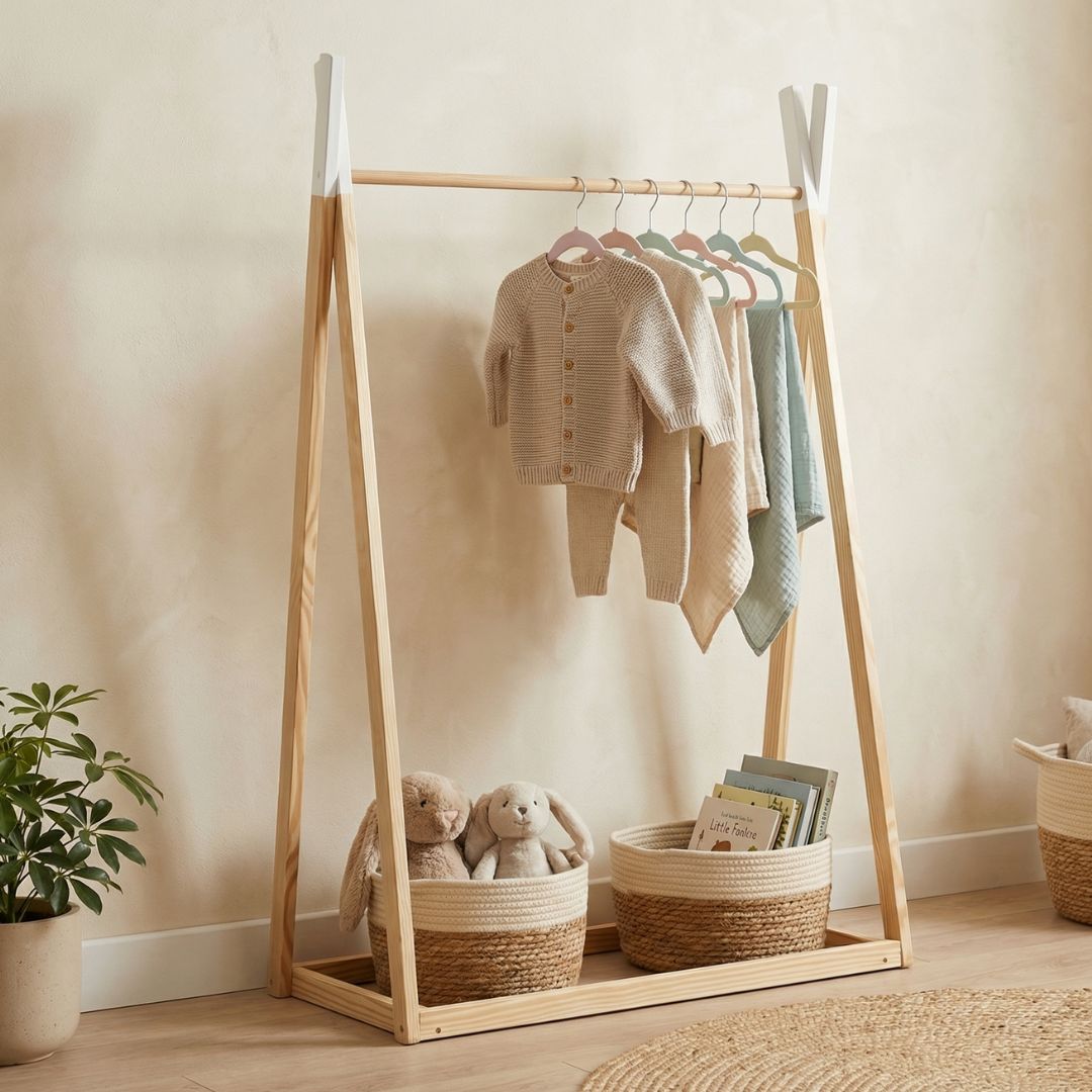 perchero infantil blanco (2) Perchero infantil con forma de tipi - Imagen 1