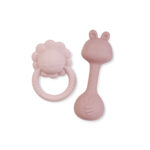 Set de dos mordedores con sonajero Blossom pink