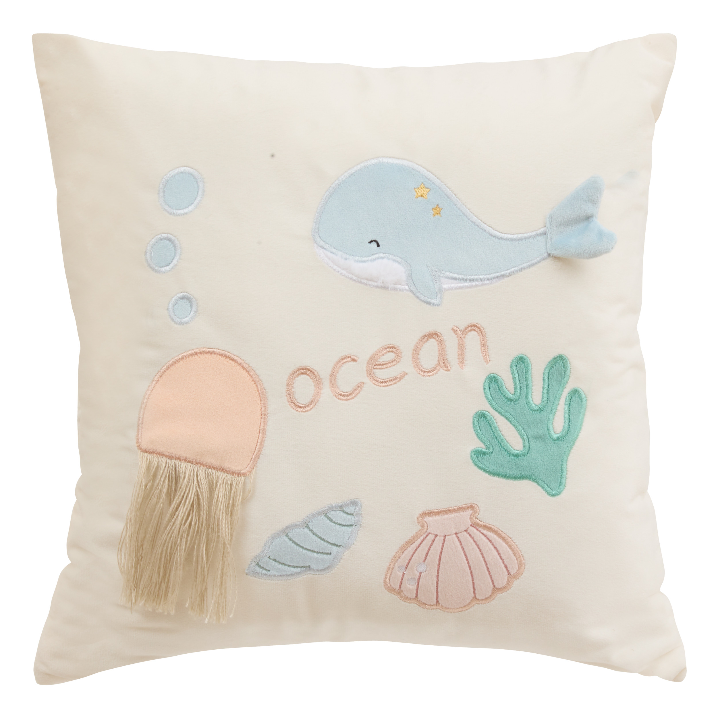 214433_DEB1 Cojín infantil Ocean bordado 40 x 40 cm - Imagen 1