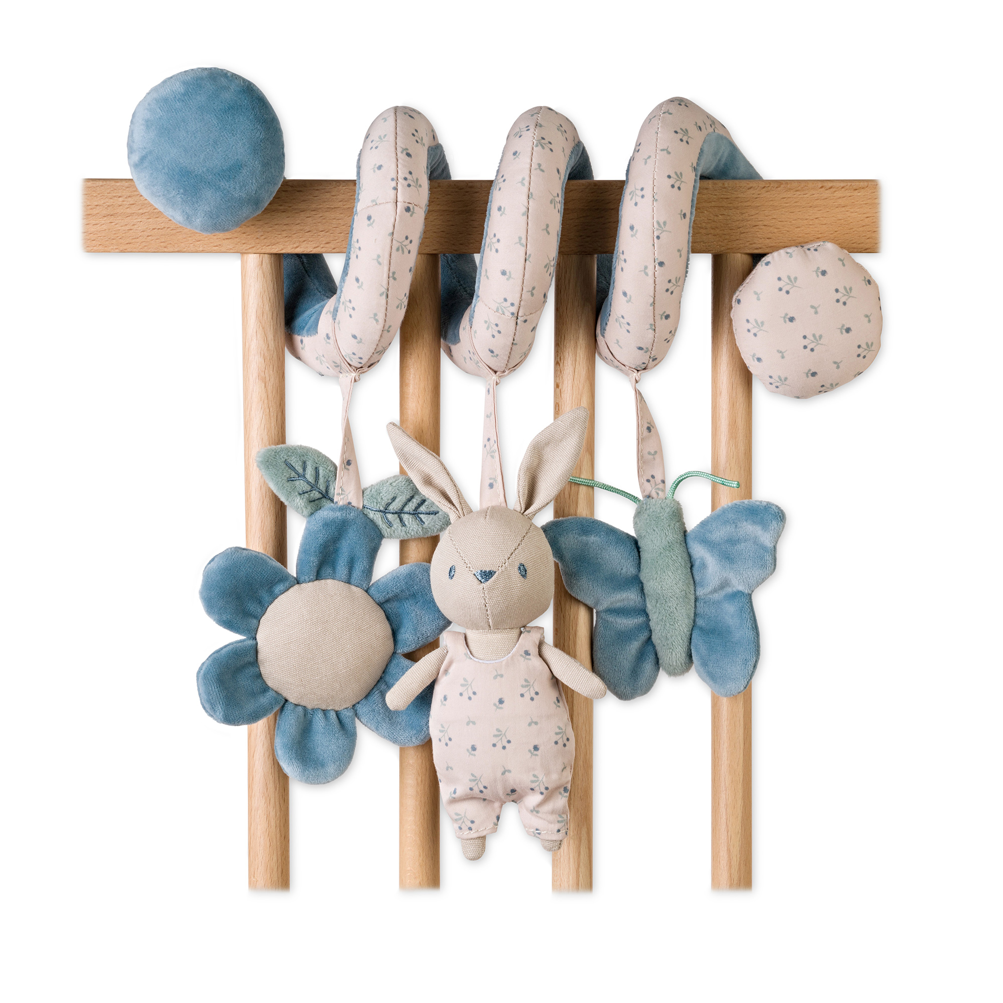 22341 Espiral con sonajeros Bunnie Dusty blue - Imagen 1