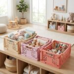 Caja plegable pequeña 30cm beige - Imagen 2