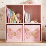 Mueble infantil cuadrado 4 cubos lacado rosa - Imagen 2