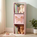 Mueble infantil de pie 3 cubos lacado rosa - Imagen 2