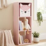 Mueble infantil de pie 3 cubos lacado rosa