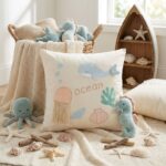 Cojín infantil Ocean bordado 40 x 40 cm - Imagen 2