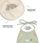 Pack de dos baberos con bosillo Celebration sand green - Imagen 3
