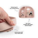 Plato con dos compartimentos Tiny Farm rosa - Imagen 4