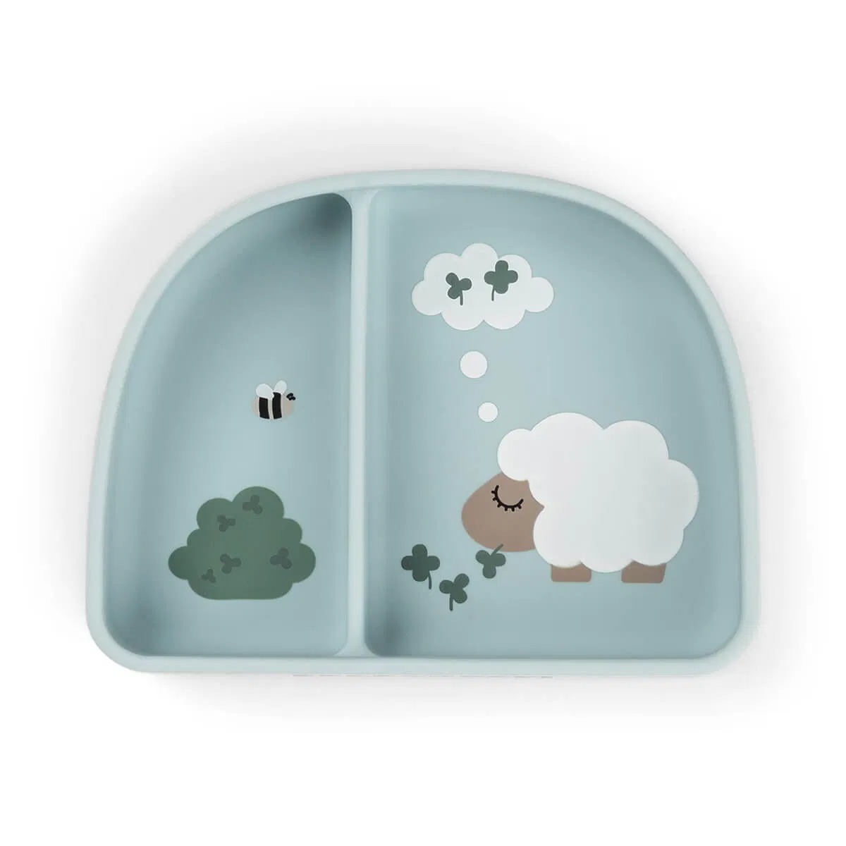 imgi_44_1869632 Plato con dos compartimentos Tiny Farm azul - Imagen 1