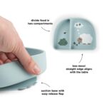 Plato con dos compartimentos Tiny Farm azul - Imagen 4