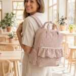 Mochila maternal Praliné vichy moka - Imagen 2
