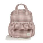 Mochila maternal Praliné vichy moka