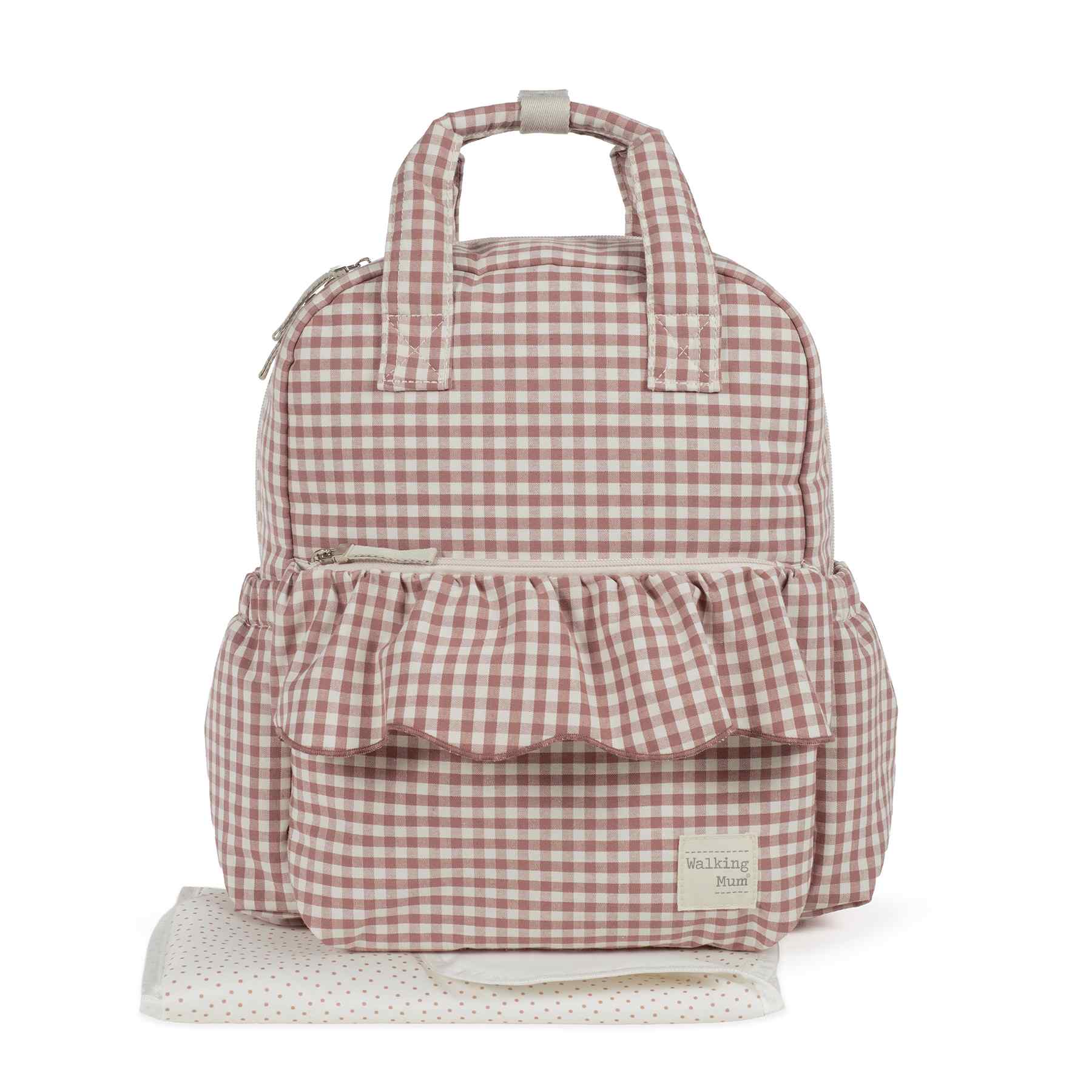 1120800668_a Mochila maternal Praliné vichy moka - Imagen 1