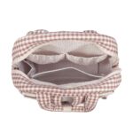 Mochila maternal Praliné vichy moka - Imagen 6