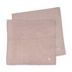 Set de 2 muselinas 70x70 Praliné Vichy/Rayas moka - Imagen 2