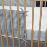 Protector para cuna de 60x120cm Praliné Vichy/rayas matcha - Imagen 7