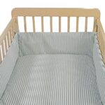 Protector para cuna de 60x120cm Praliné Vichy/rayas matcha - Imagen 8