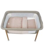 Edredón+bajera+almohada minicuna 90x50cm Praliné Vichy/rayas moka - Imagen 10