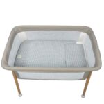 Edredón+bajera+almohada minicuna 90x50cm Praliné Vichy/rayas matcha - Imagen 2