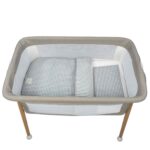 Edredón+bajera+almohada minicuna 90x50cm Praliné Vichy/rayas matcha - Imagen 3