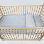 Edredón+bajera+almohada cuna 120x60cm Praliné Vichy/rayas matcha