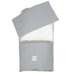 Edredón+bajera+almohada cuna 120x60cm Praliné Vichy/rayas matcha - Imagen 12