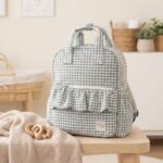 Mochila maternal Praliné Vichy matcha - Imagen 3